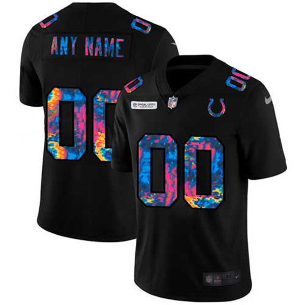 Men's Indianapolis Colts ACTIVE PLAYER Custom 2020 Black Crucial Catch Limited Stitched Jersey